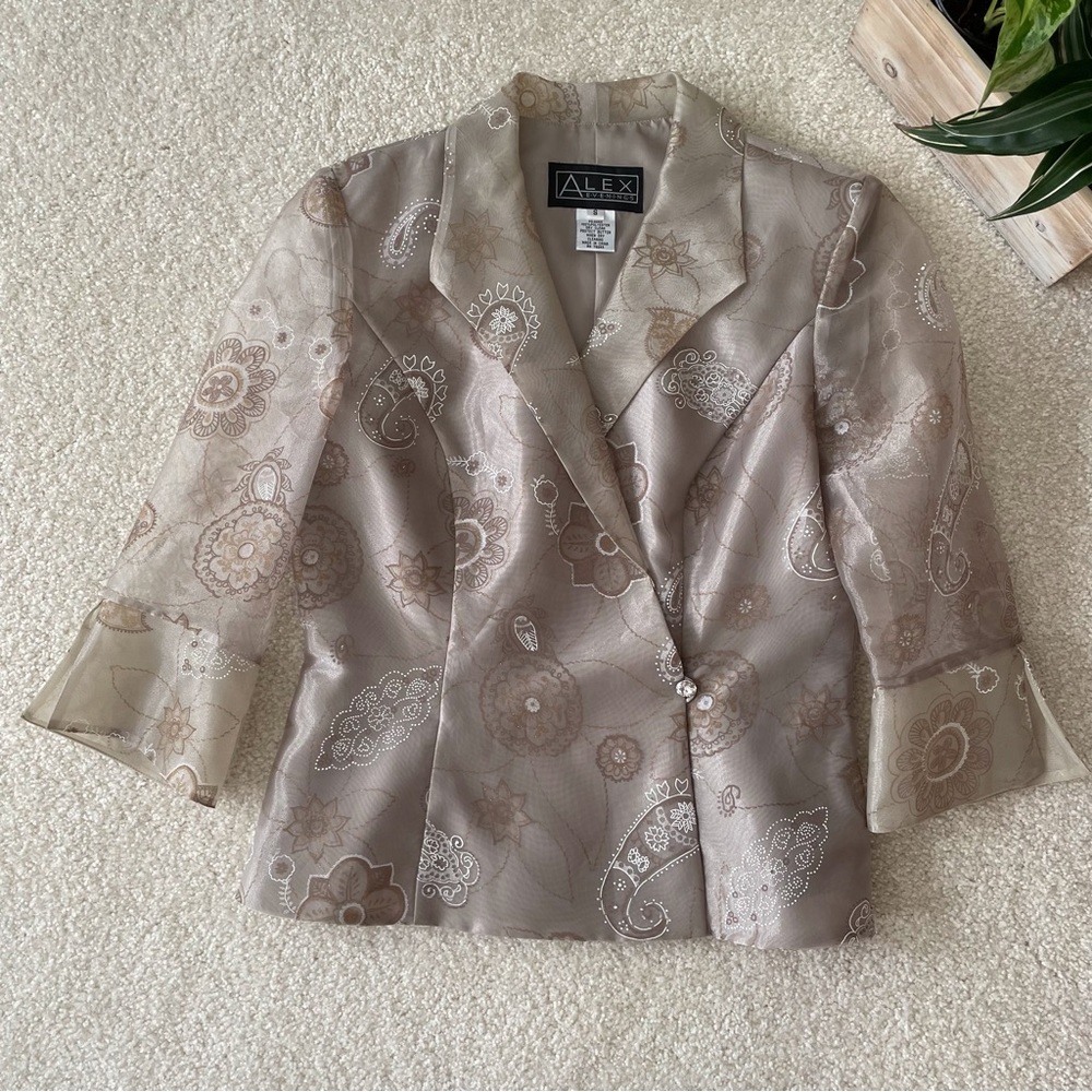 Alex Evenings Patterned Floral Paisley Jacket Size S
